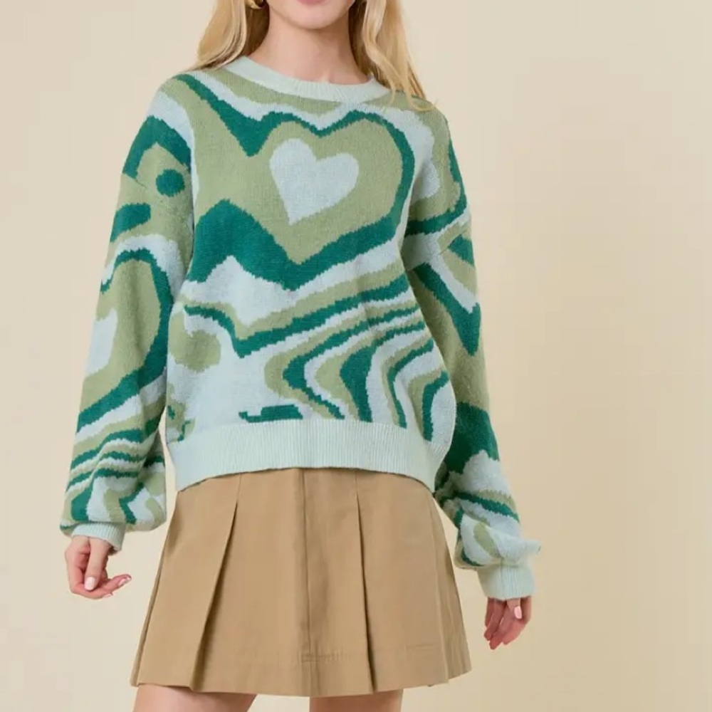 ALLUV PLACE RETRO HEART WAVE
SWEATER 
M